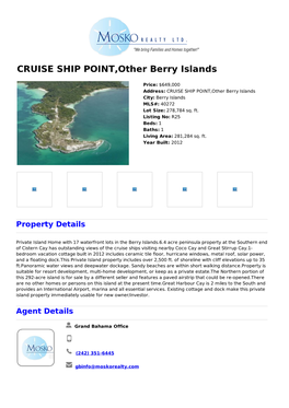 CRUISE SHIP POINT,Other Berry Islands