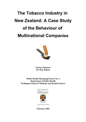 The Tobacco Industry in NZ