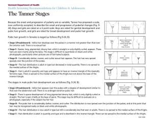The Tanner Stages