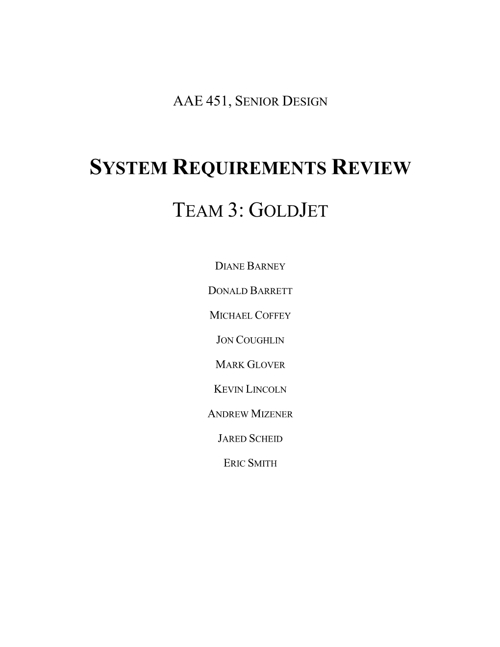 System Requirements Review