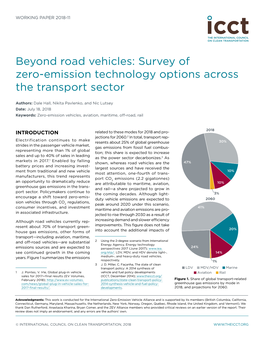 Beyond Road Vehicles: Survey of Zero-Emission Technology Options Across the Transport Sector
