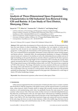 Analysis of Three-Dimensional Space Expansion Characteristics in Old Industrial Area Renewal Using GIS and Barista: a Case Study of Tiexi District, Shenyang, China