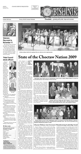 State of the Choctaw Nation 2009 Chief Gregory E