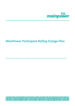 Mainpower Participant Rolling Outage Plan