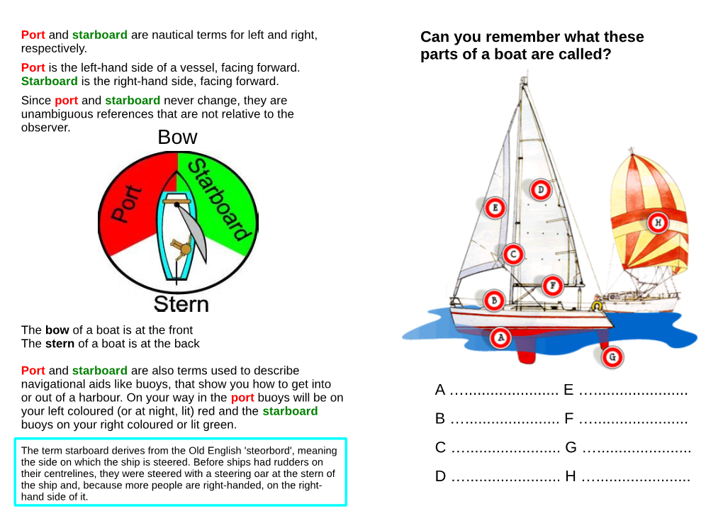 Sailing Terms Into the Wind, but We Can Start Sailing from About 30 Degrees Away from the Wind