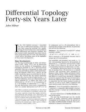 Differential Topology Forty-Six Years Later