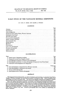 X-Ray Study of the Tantalum Mineral Simpsonite