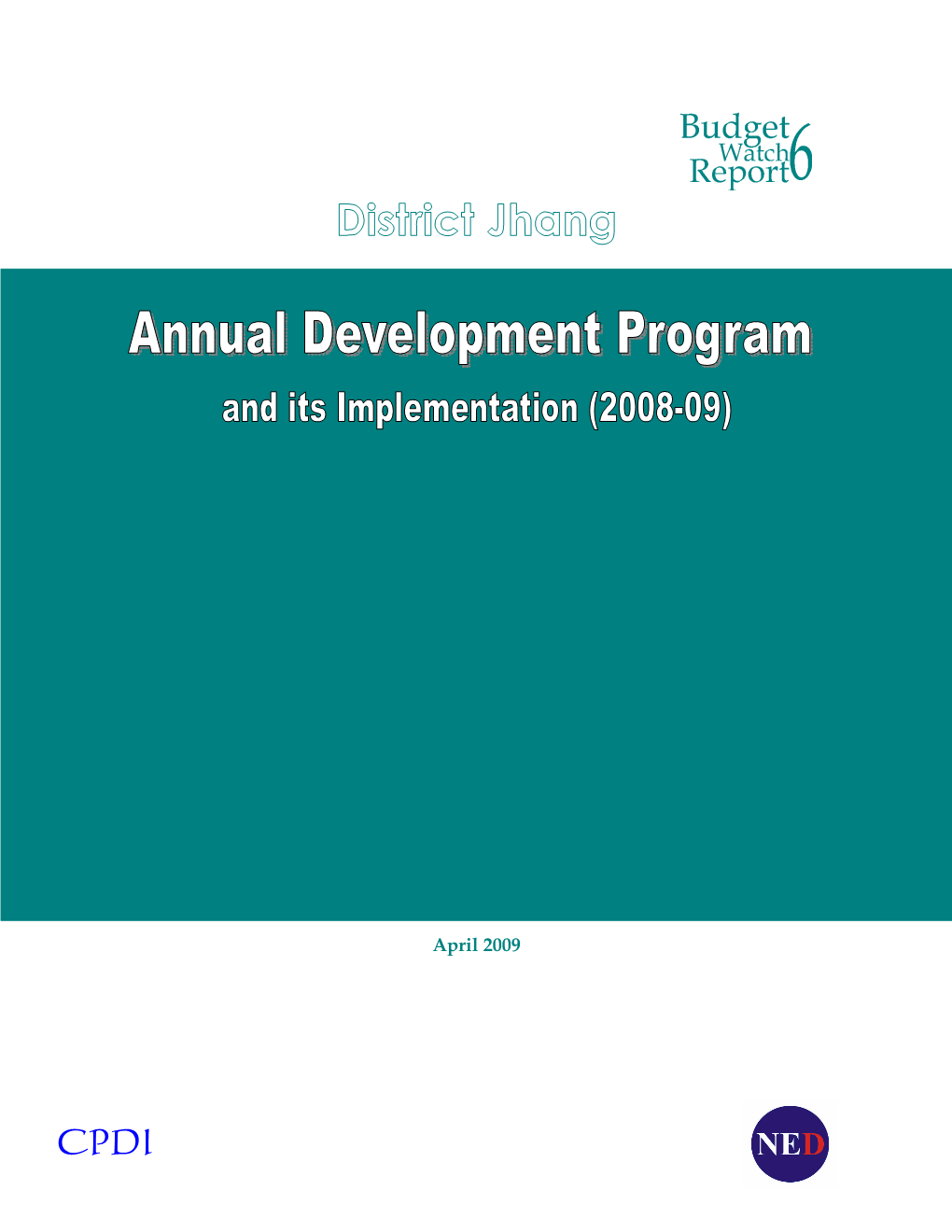 Jhang: Annual Development Program and Its Implementation (2008-09)