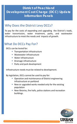 District of Peachland Development Cost Charge (DCC) Update Information Panels