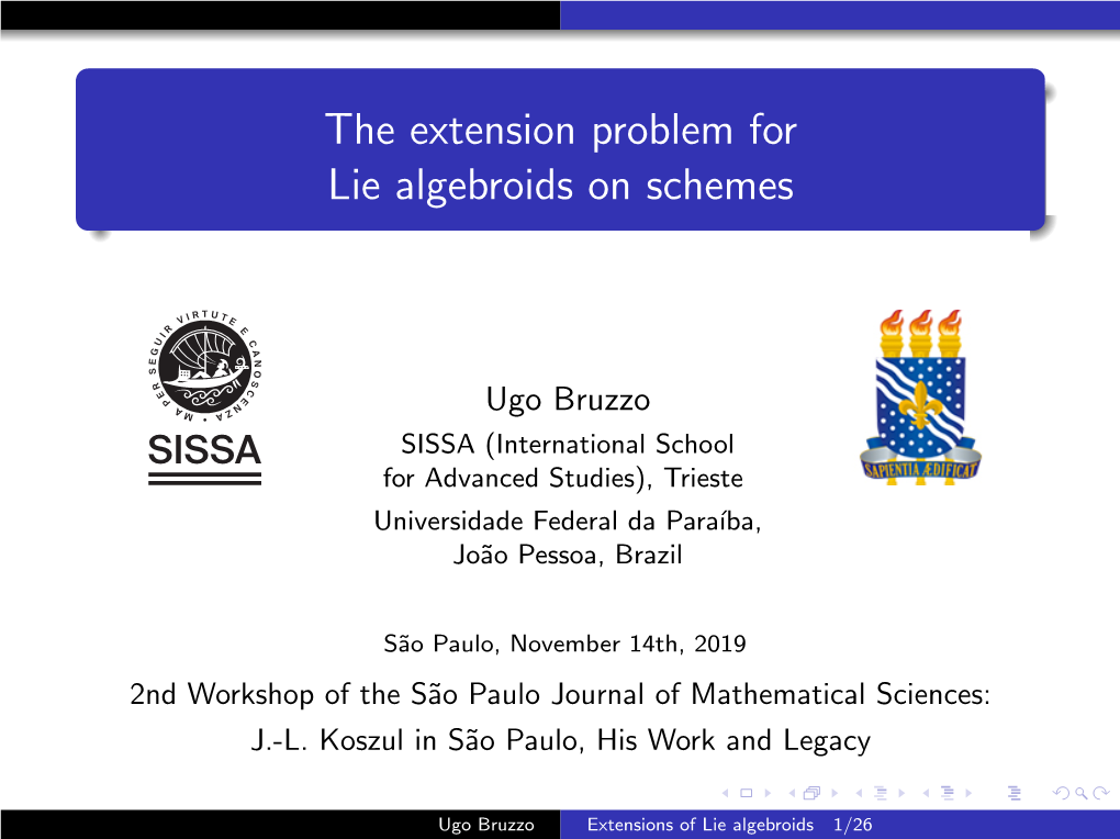 The Extension Problem for Lie Algebroids on Schemes