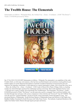 [Free Download] the Twelfth House: the Elementals