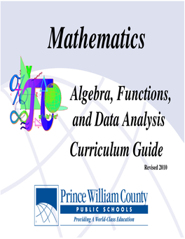 Algebra, Functions, and Data Analysis Curriculum Guide Revised 2010