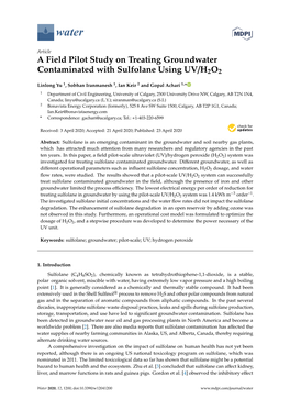 A Field Pilot Study on Treating Groundwater Contaminated with Sulfolane Using UV/H2O2