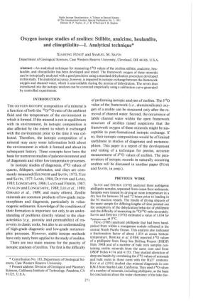 Oxygen Isotope Studies of Zeolites: Stilbite, Analcime, Heulandite, and Clinoptilolite-I. Analytical Technique*