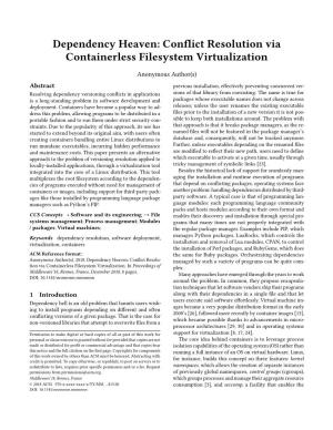 Conflict Resolution Via Containerless Filesystem Virtualization