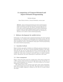 A Comparison of Context-Oriented and Aspect-Oriented Programming