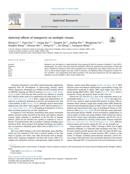 Antiviral Effects of Simeprevir on Multiple Viruses