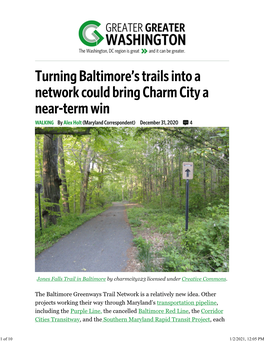 Turning Baltimore's Trails Into a Network Could Bring Charm City a Near-Term