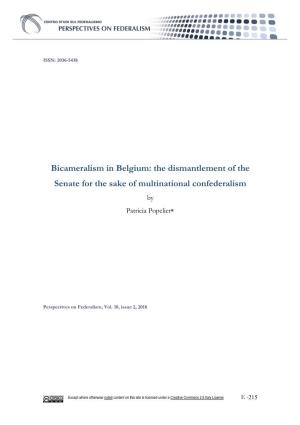 Bicameralism in Belgium: the Dismantlement of the Senate for the Sake of Multinational Confederalism by Patricia Popelier