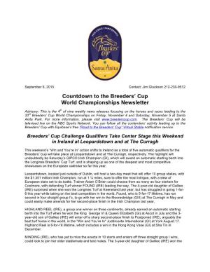 Countdown to the Breeders' Cup World Championships Newsletter