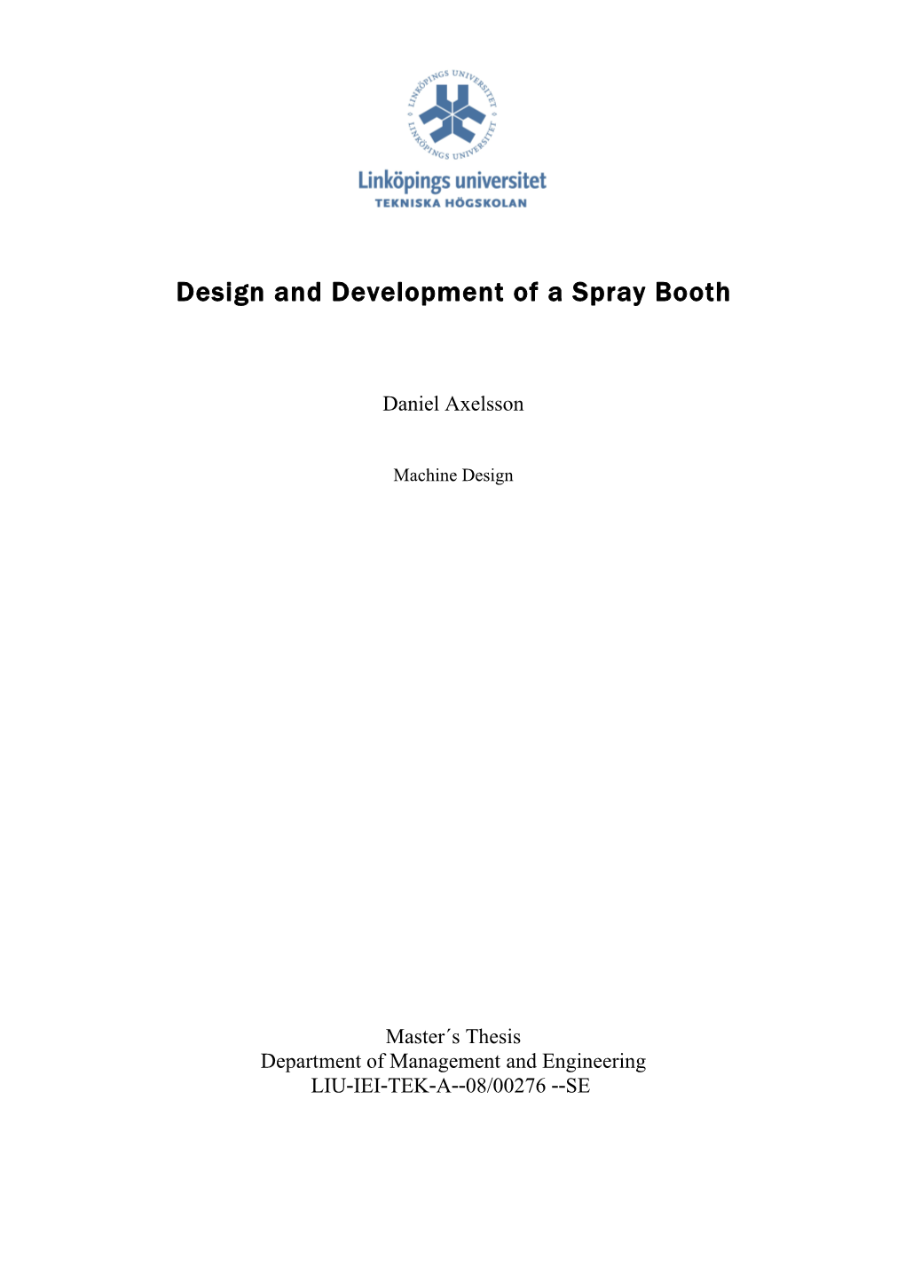 Design and Development of a Spray Booth