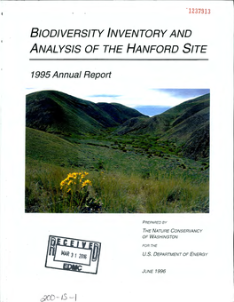 Biodiversity Inventory and Analysis of the Hanford Site