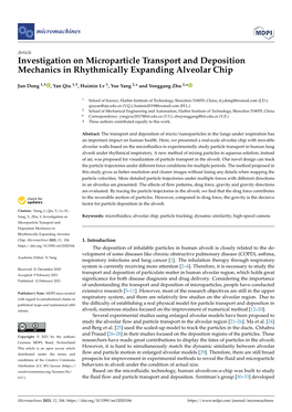 Investigation on Microparticle Transport and Deposition Mechanics in Rhythmically Expanding Alveolar Chip