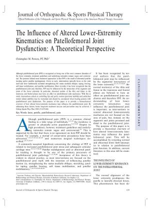 The Influence of Altered Lower-Extremity Kinematics on Patellofemoral Joint Dysfunction: a Theoretical Perspective