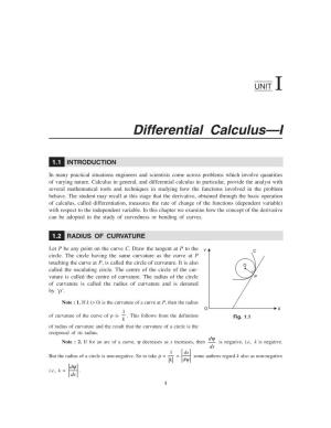 Differential Calculus—I