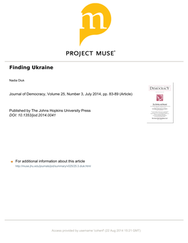 Finding Ukraine