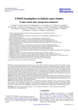 A RAVE Investigation on Galactic Open Clusters II