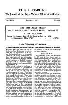 THE LIFE-BOAT. the Journal of the Royal National Life-Boat Institution