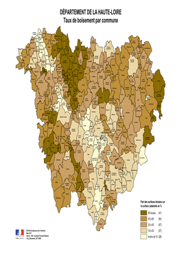 DÉPARTEMENT DE LA HAUTE-LOIRE Taux De Boisement Par Commune