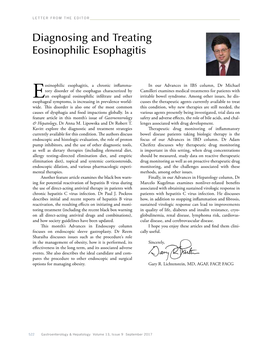 Diagnosing and Treating Eosinophilic Esophagitis