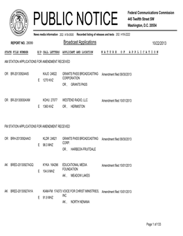 Broadcast Applications 10/22/2013