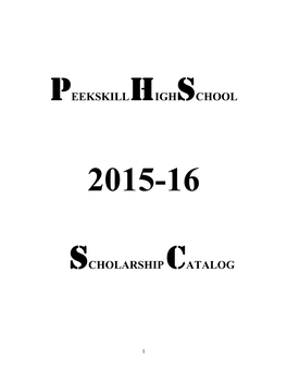 Peekskillhighschool Scholarship Catalog