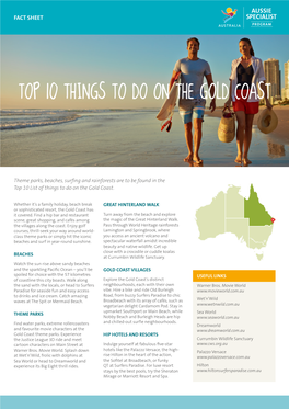 Top 10 Things to Do on the Gold Coast