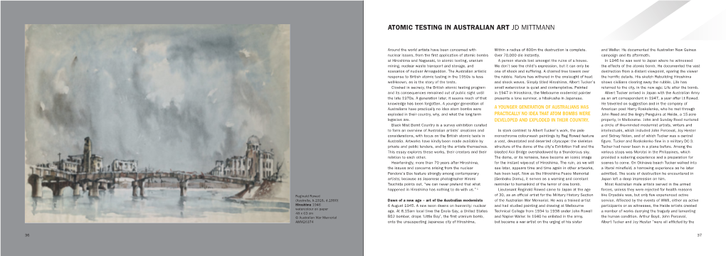 Atomic Testing in Australian Art Jd Mittmann