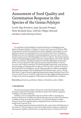 Assessment of Seed Quality and Germination Response in the Species of the Genus Polylepis