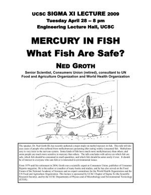 MERCURY in FISH What Fish Are Safe?