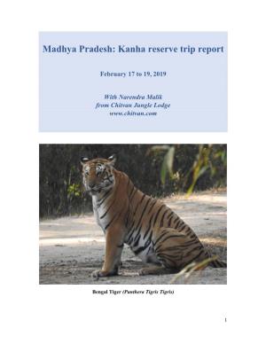 Madhya Pradesh: Kanha Reserve Trip Report