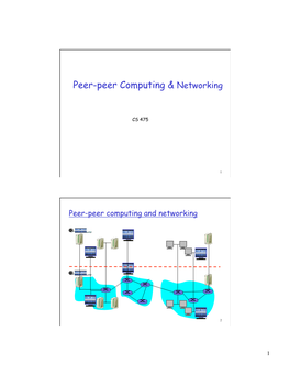 Peer-Peer Computing & Networking