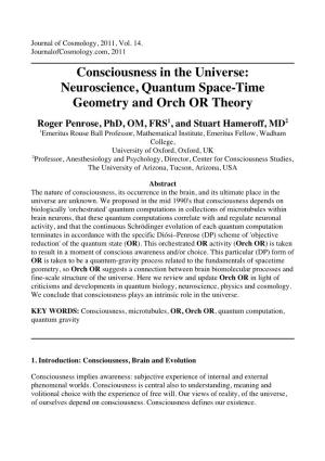 Neuroscience, Quantum Space-Time Geometry and Orch OR Theory