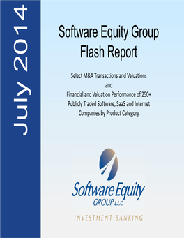 Monthly Flash Report SEG Software Index Category: Billing and Service Management