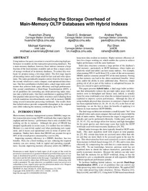 Reducing the Storage Overhead of Main-Memory OLTP Databases with Hybrid Indexes