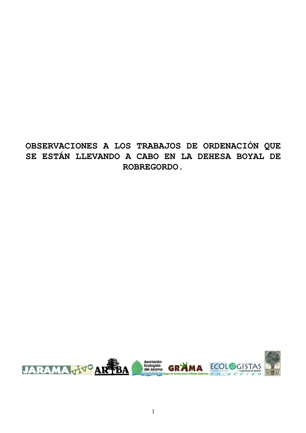 Observacione Al Proyecto De Robregordo