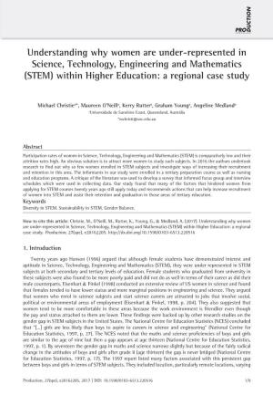 (STEM) Within Higher Education: a Regional Case Study