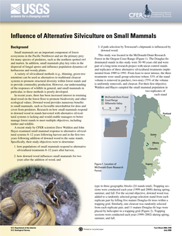 Influence of Alternative Silviculture on Small Mammals