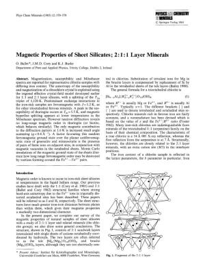 Magnetic Properties of Sheet Silicates; 2:1:1 Layer Minerals