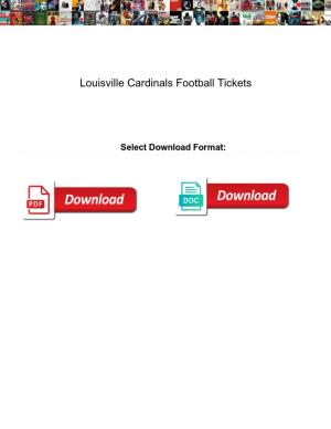 Louisville Cardinals Football Tickets